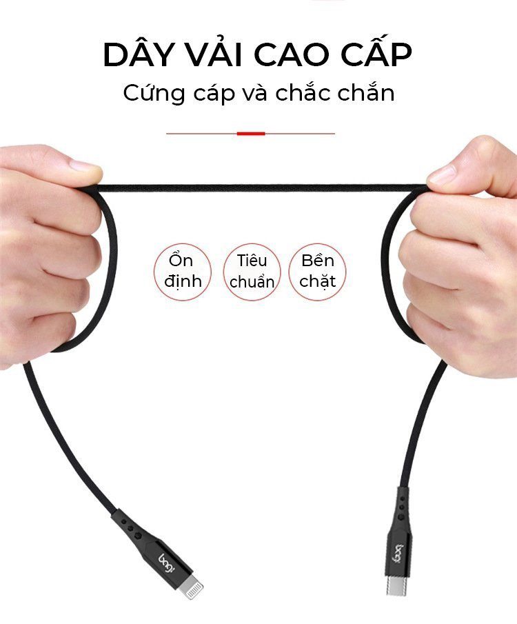 Cáp sạc nhanh Type C to Lightning dây dù Bagi PD 35W dài 1.2m PD-I120 – ảnh 8