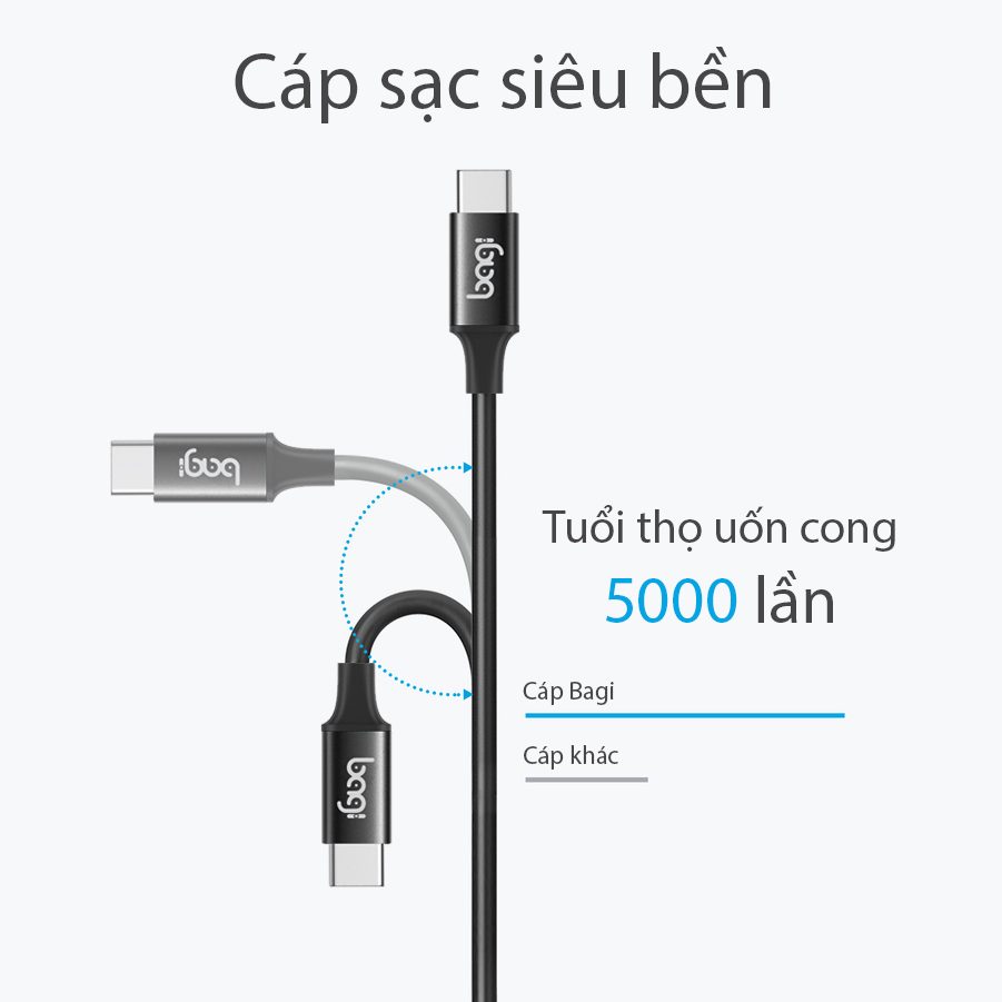 Cáp sạc type C to type C Bagi hàng chính hãng PD-C100 – ảnh 2