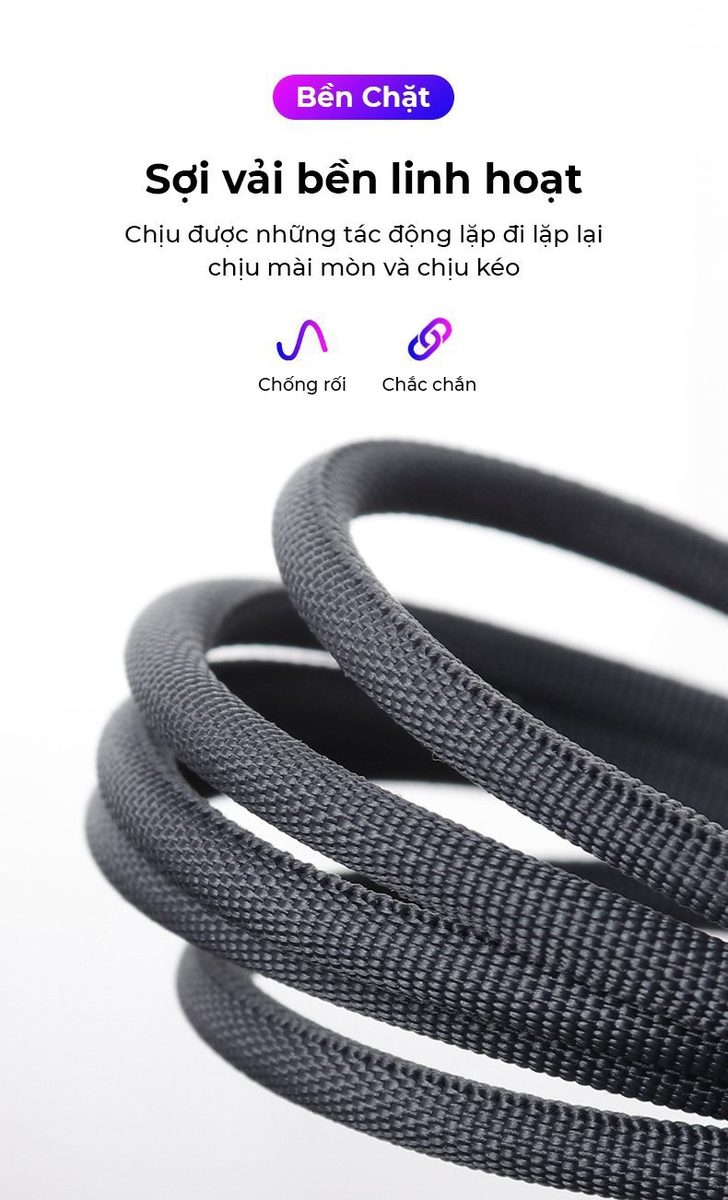 Cáp dù sạc nhanh Type C to Type C Bagi PD 65W dài 1.2m PD-C120 – ảnh 5