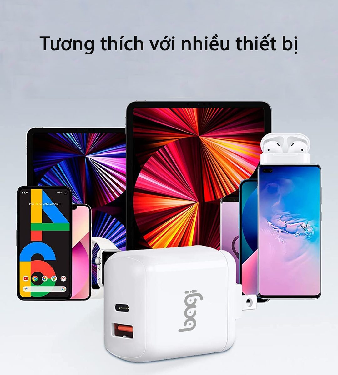 Củ sạc nhanh Bagi 30W 2 cổng USB Type-C PD30W – ảnh 4