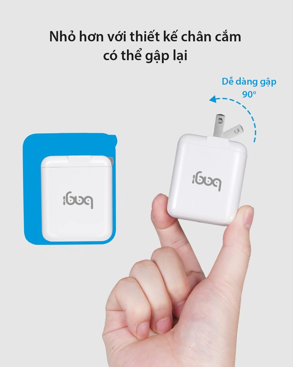 Củ sạc nhanh Bagi 30W 2 cổng USB Type-C PD30W – ảnh 5