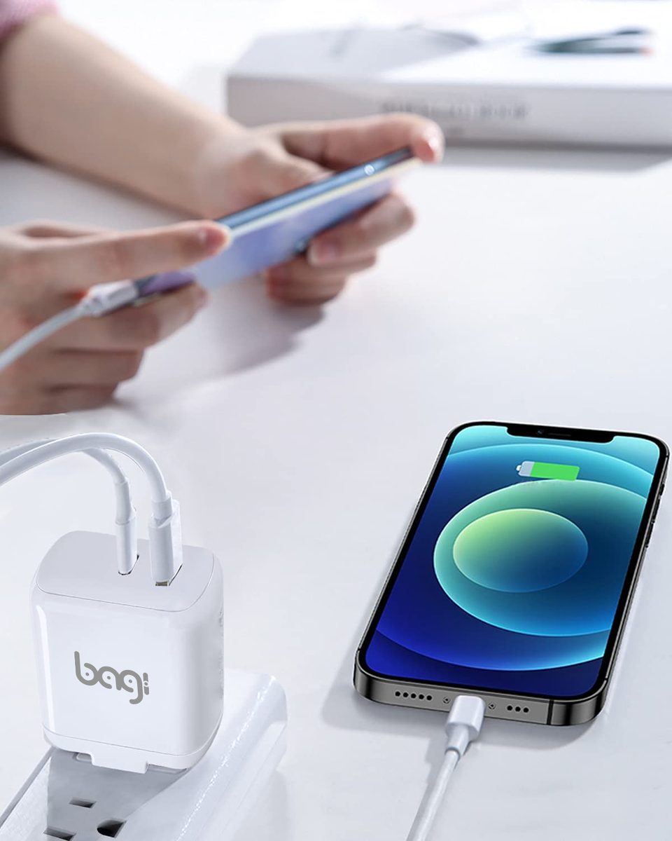 Củ sạc nhanh Bagi 30W 2 cổng USB Type-C PD30W – ảnh 6