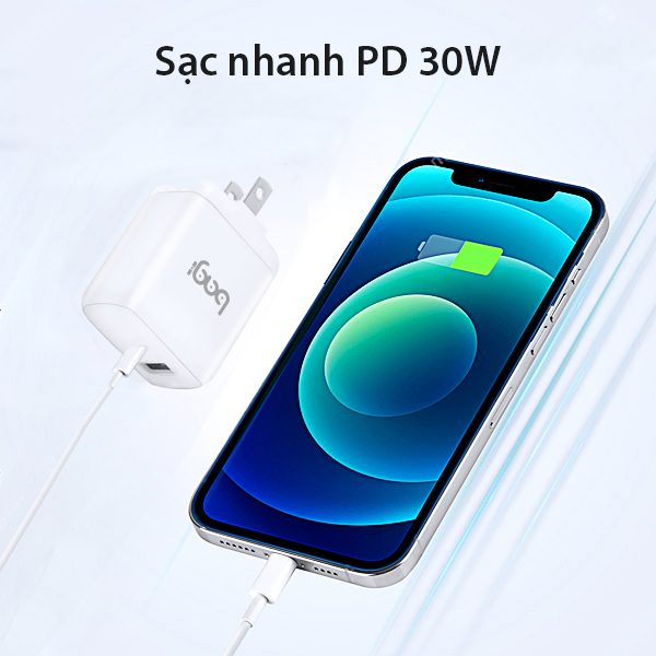 Củ sạc nhanh Bagi 30W 2 cổng USB Type-C PD30W – ảnh 7