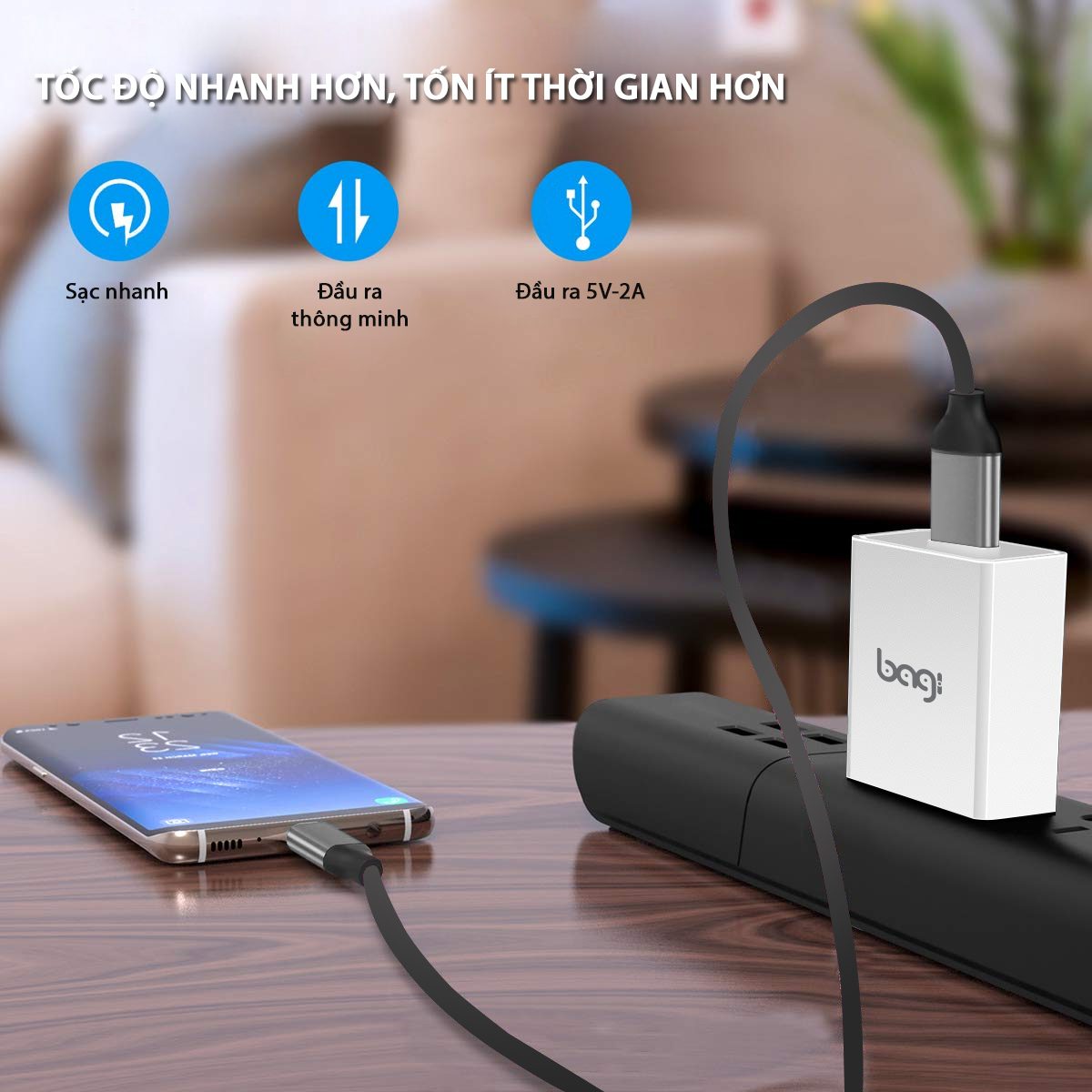 Combo củ sạc + cáp sạc Type C cơ bản CB-C52 Bagi – ảnh 3
