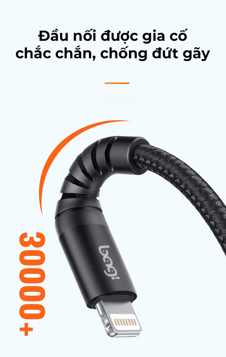Cáp dù sạc nhanh Lightning cho Iphone nhiều kích thước IH100-120-180 – ảnh 6