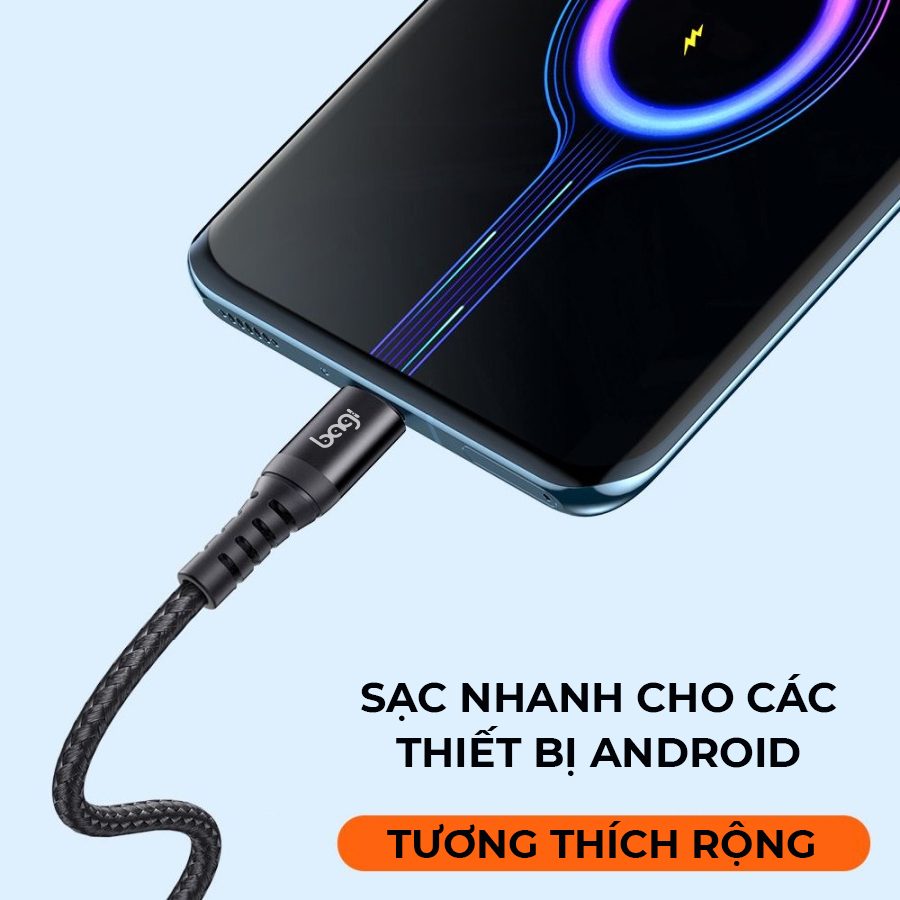 Cáp dù sạc nhanh Type C nhiều kích thước Bagi CH100-120-180 – ảnh 7