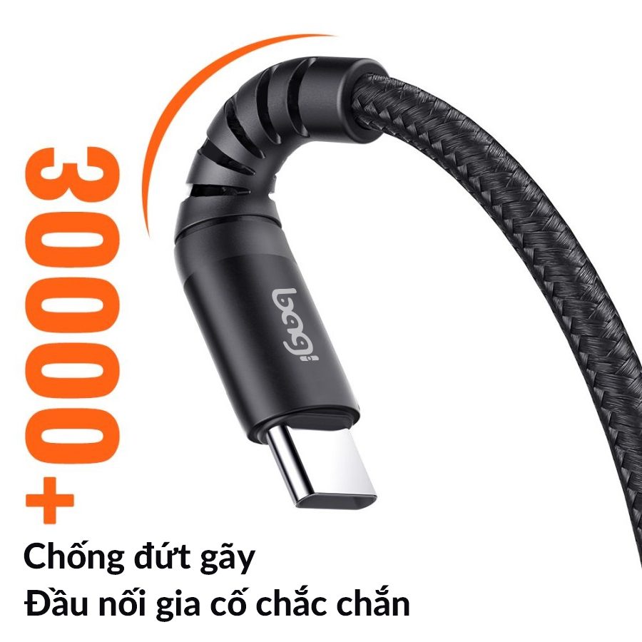 Cáp dù sạc nhanh Type C nhiều kích thước Bagi CH100-120-180 – ảnh 9