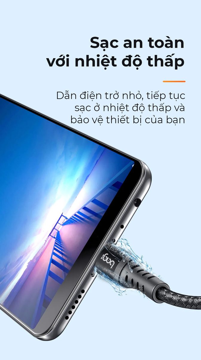 Cáp dù sạc nhanh Micro-Usb nhiều kích thước Bagi MH100-120-180 – ảnh 7