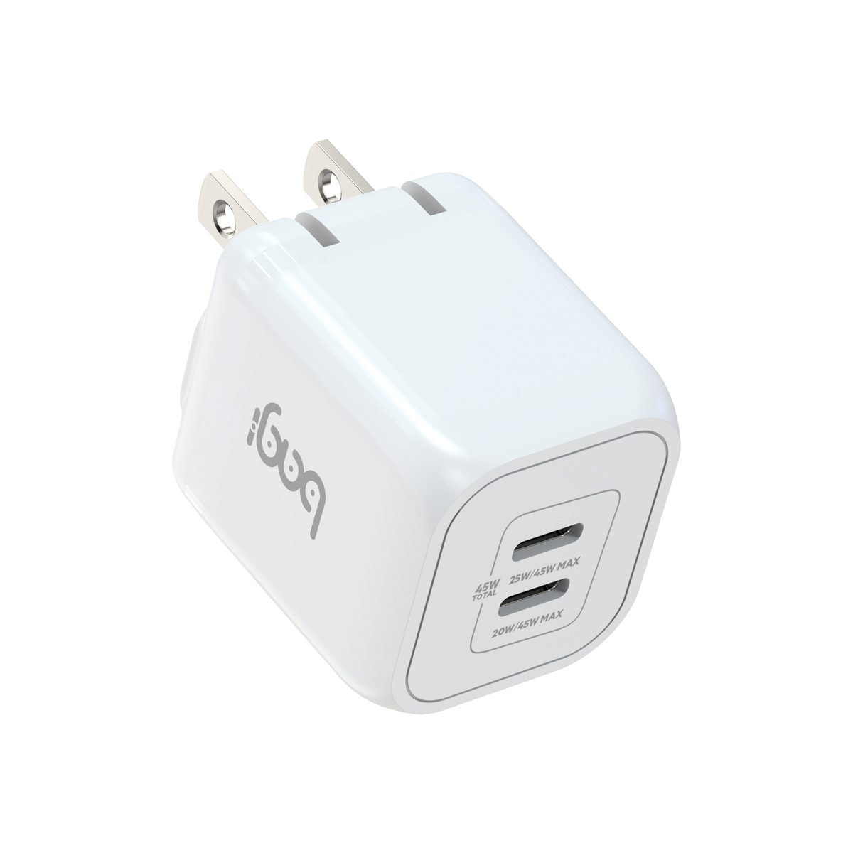 Củ sạc nhanh Bagi 45W 2 cổng Type-C PD45W – ảnh 5