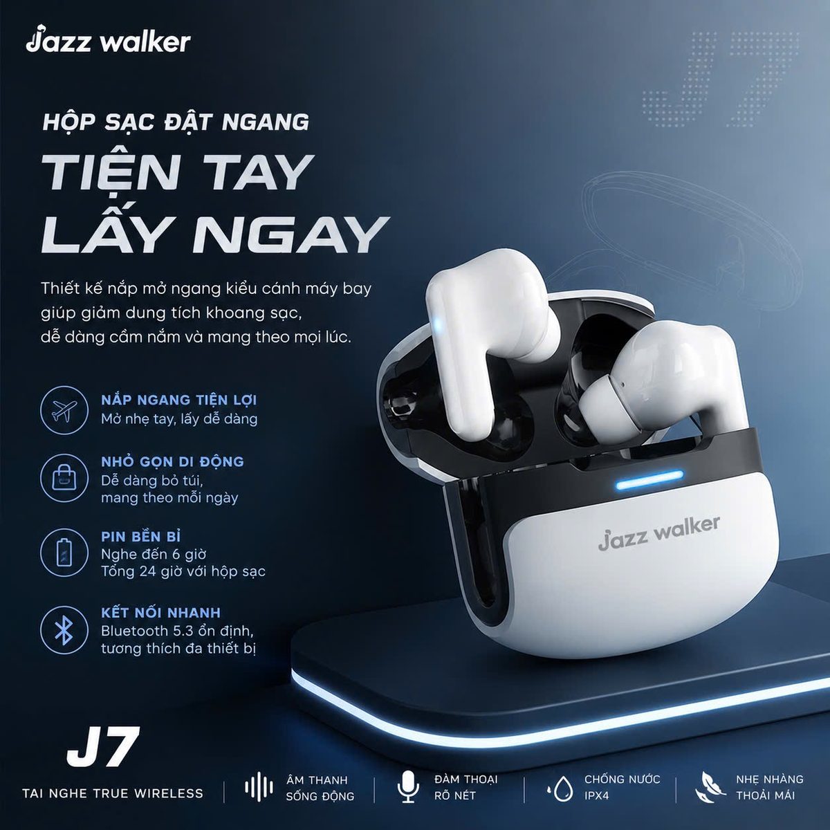 Tai Nghe Không Dây Bluetooth Jazzwalker J7 – Âm Thanh Đỉnh Cao, Tự Do Chuyển Động – ảnh 3