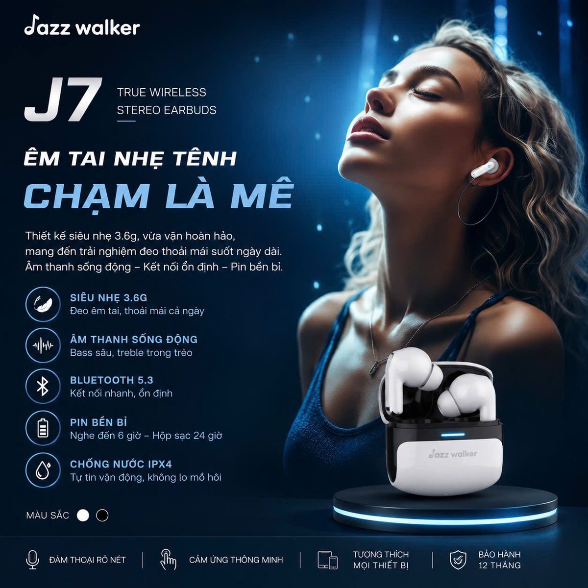 Tai Nghe Không Dây Bluetooth Jazzwalker J7 – Âm Thanh Đỉnh Cao, Tự Do Chuyển Động – ảnh 4